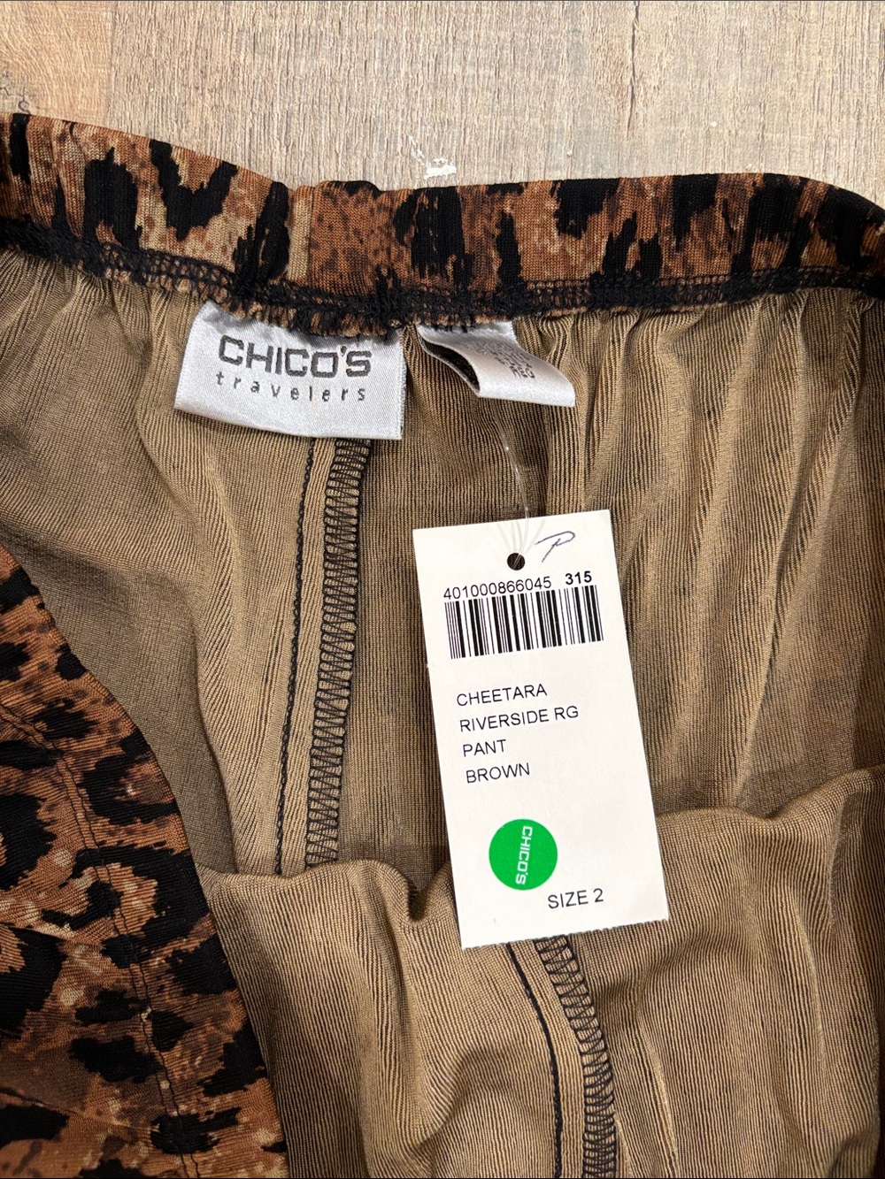 Chico's Leopard Print Wide-Leg Pull-On Pants - Brown & Black - Picture 3 of 5